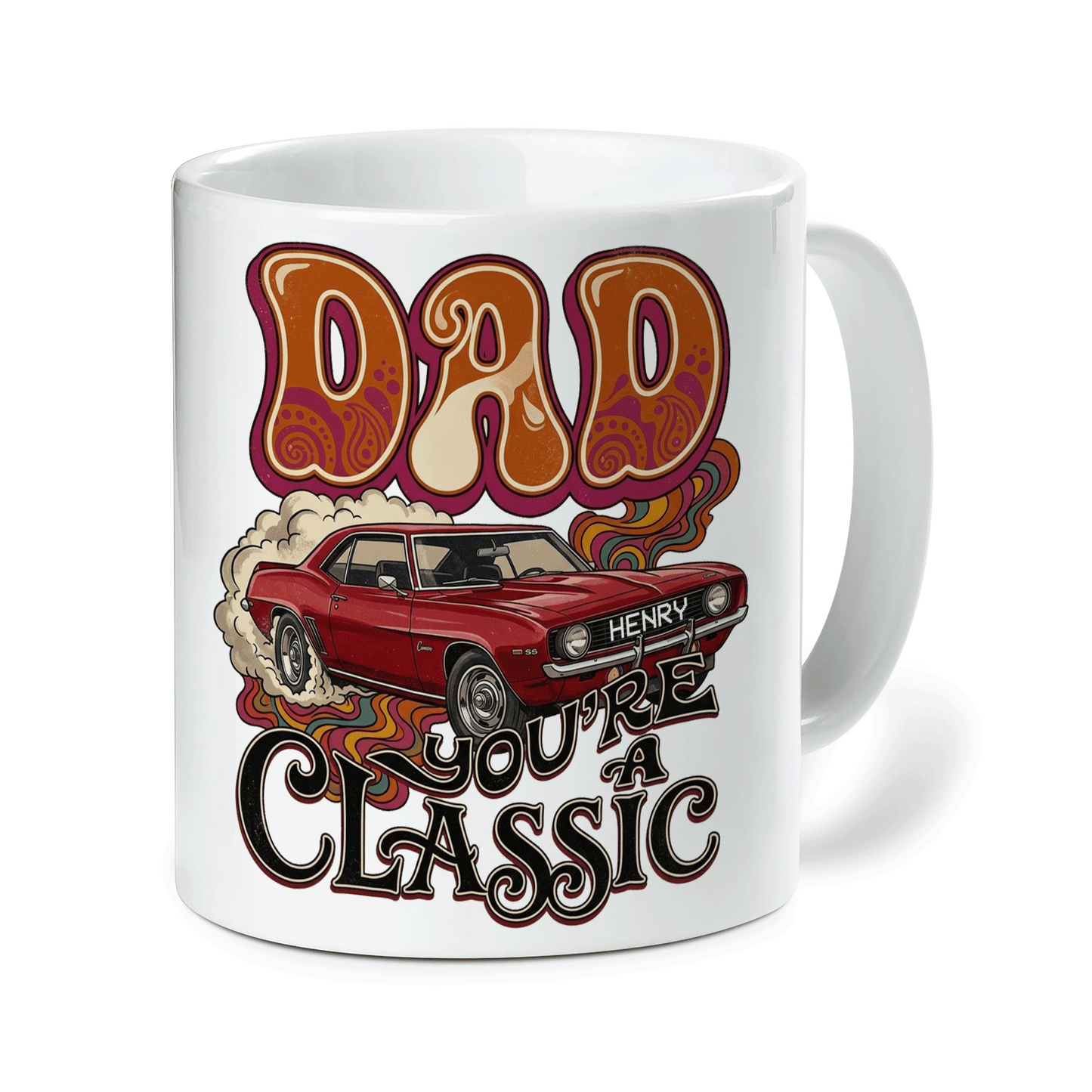 Personalized Dad Mug – “Dad You’re Classic” Custom Name Coffee Mug