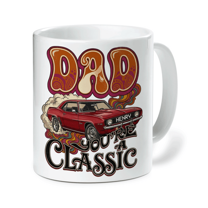 Personalized Dad Mug – “Dad You’re Classic” Custom Name Coffee Mug