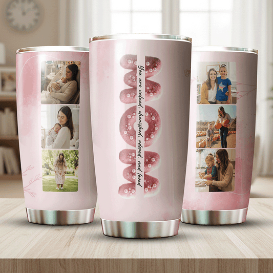 Personalized Mom Tumbler – Custom Photo Stainless Steel Cup for Mother