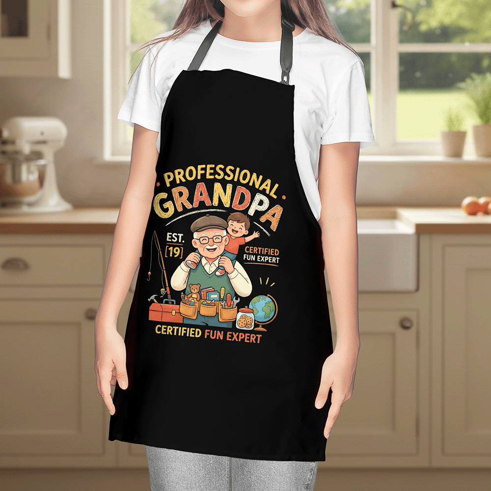 Professional Grandpa Apron – Funny Grandpa BBQ & Cooking Apron Gift
