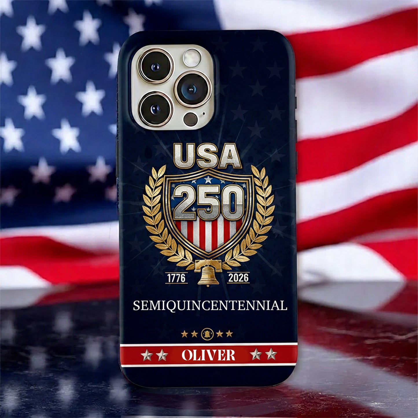 Custom Name Faith, Family & Freedom America 250 Years Patriotic Phone Case