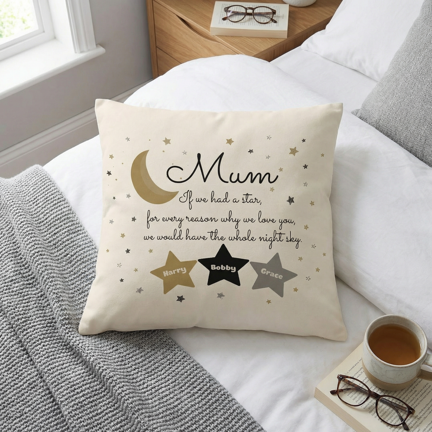 If We Had a Star for Every Reason We Love You – Heartfelt Mother’s Day Gift for Mom – Personalized Star Names Pillowcase