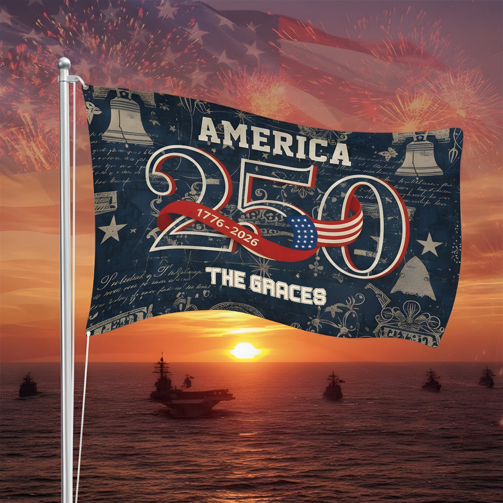 United States of America 1776 2026 House Flag 250 Years Patriotic Gift Decor