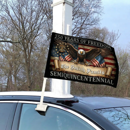 250 Years of Freedom Eagle Car Flag – Personalized Patriotic USA Flag 1776–2026