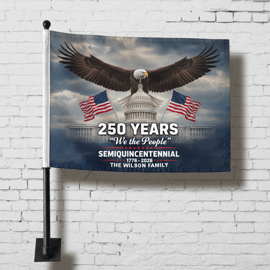 America 250 Semiquincentennial Car Flag – Personalized We The People Patriotic Flag 1776–2026