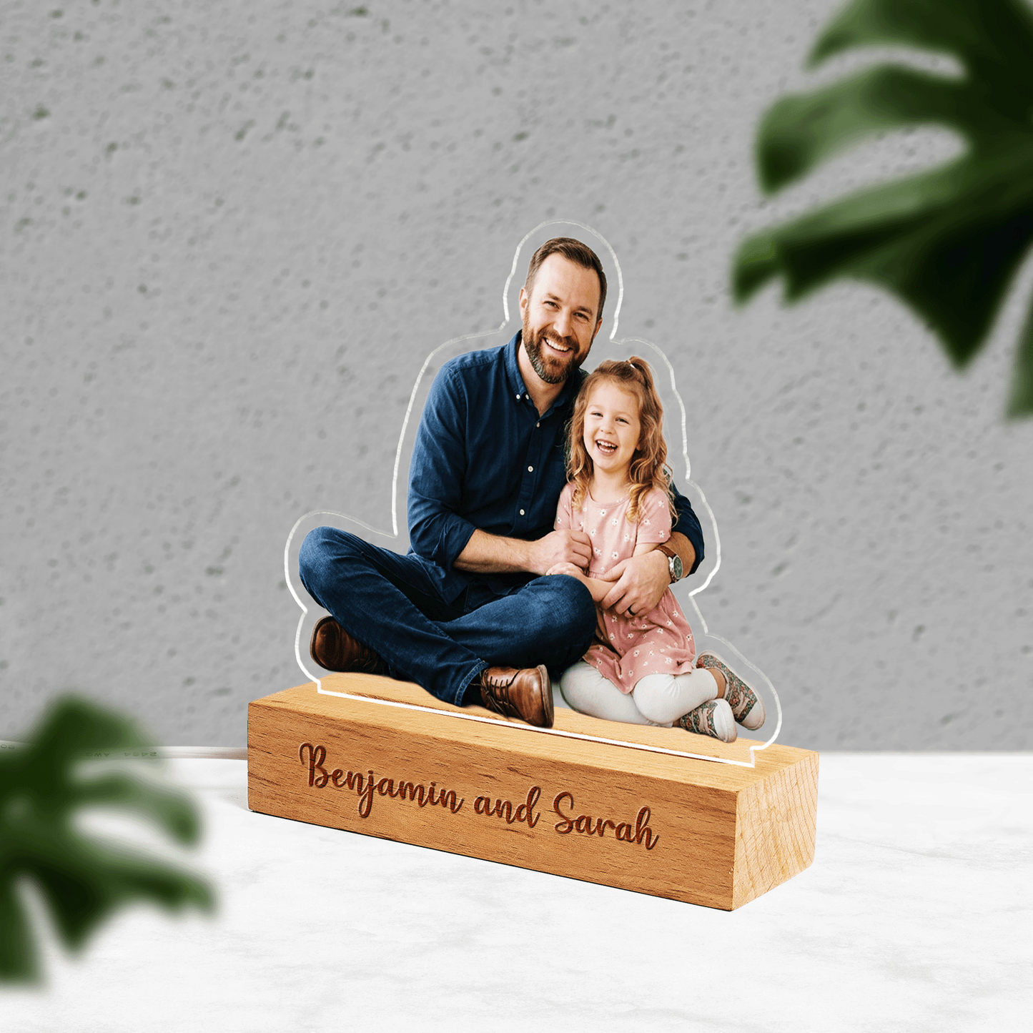 Personalized Photo Night Light for Dad – Custom Shape Father’s Day Gift, LED Picture Lamp