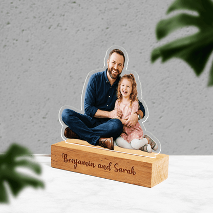 Personalized Photo Night Light for Dad – Custom Shape Father’s Day Gift, LED Picture Lamp