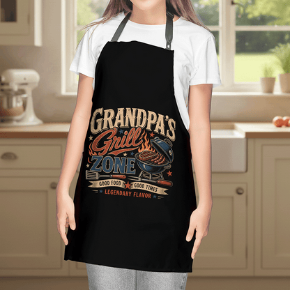 Grandpa's Grill Zone Apron – Funny BBQ Grilling Apron Gift for Grandpa