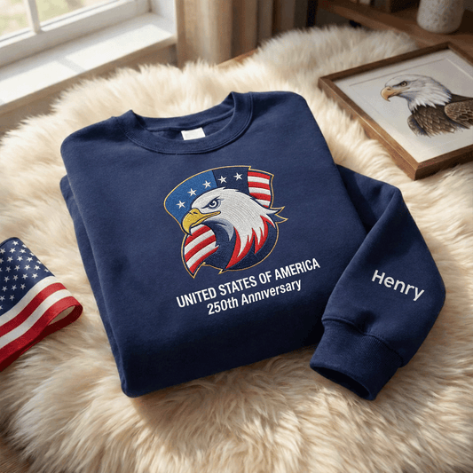 USA 250th Anniversary 1776-2026 - Embroidered Liberty Bell Sweatshirt