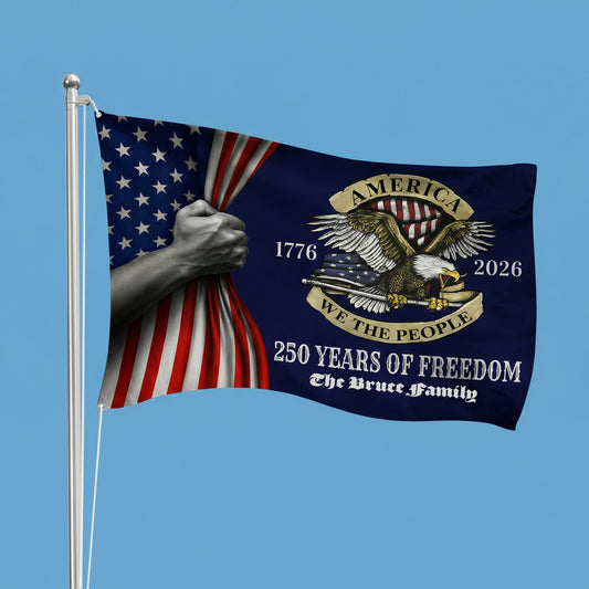 Patriotic USA 250th Anniversary 250 Years of Freedom House Flag