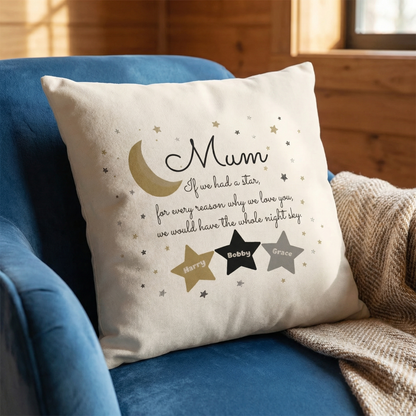 If We Had a Star for Every Reason We Love You – Heartfelt Mother’s Day Gift for Mom – Personalized Star Names Pillowcase