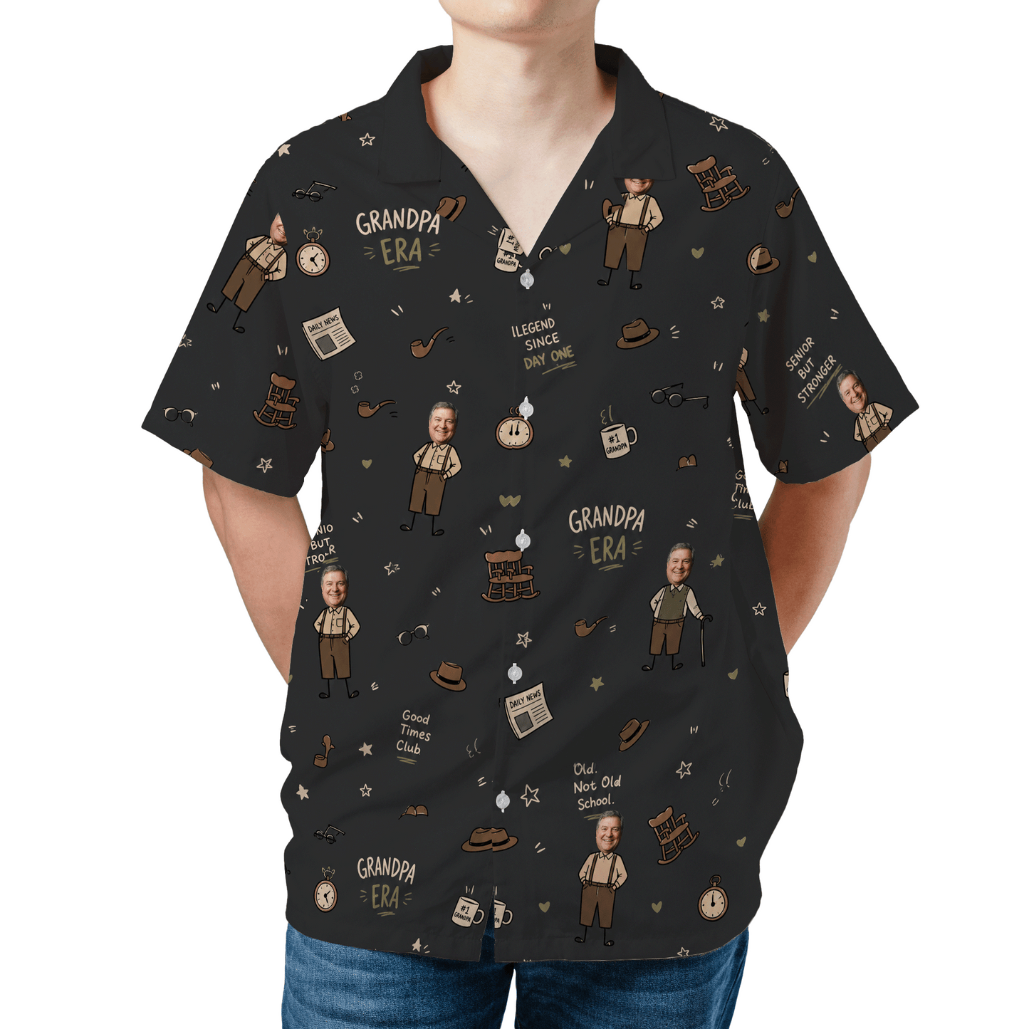 Custom Photo Grandpa Era Hawaiian Shirt | Personalized Gift for Grandpa