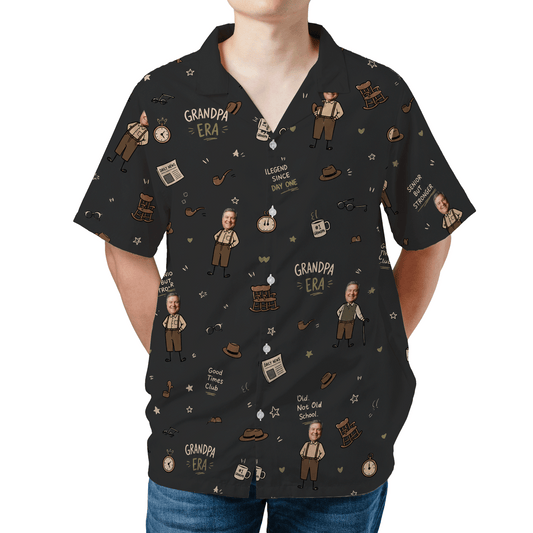 Custom Photo Grandpa Era Hawaiian Shirt | Personalized Gift for Grandpa