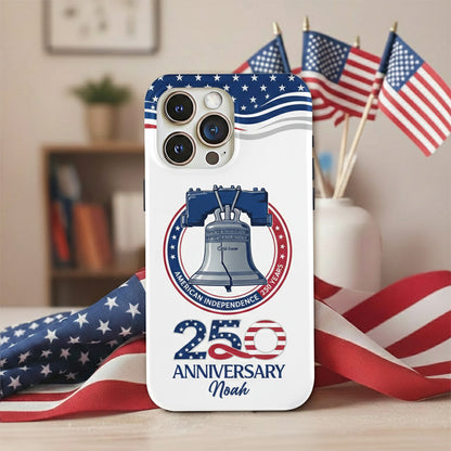 Custom Name American Pride Patriotic 250th Anniversary Eagle 1776–2026 Phone Case