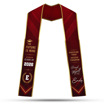 Personalized The Future Is Mine Proud of Myself Graduation Stole – Custom Photo and Name