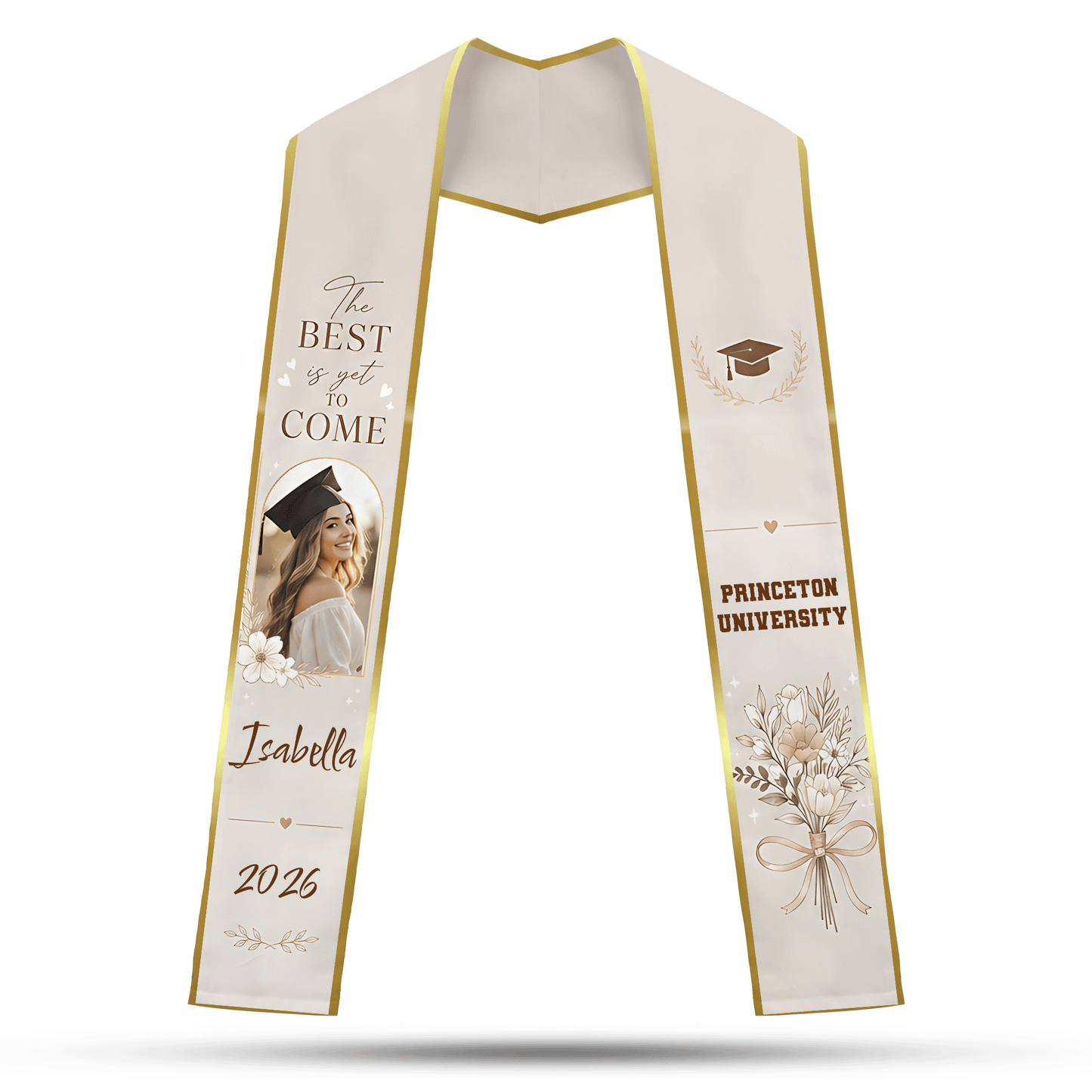 Personalized The Best Is Yet to Come Graduation Stole – Custom Photo and Name