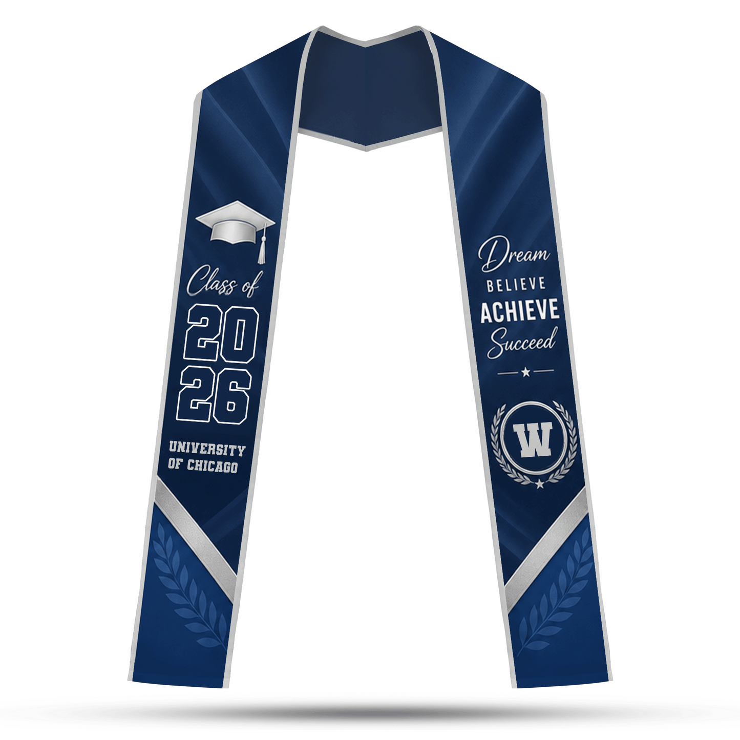 Personalized Dream Believe Achieve Succeed Graduation Stole – Custom Photo and Name
