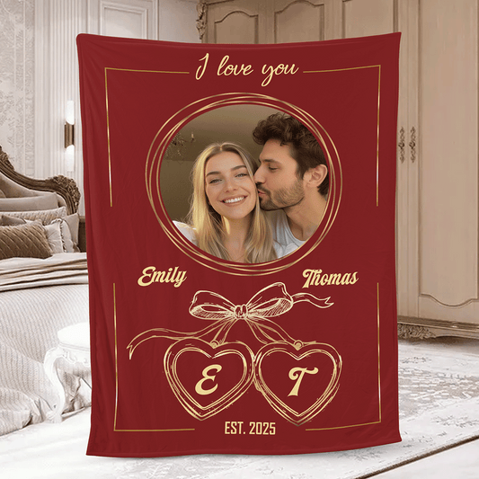 I Love You – Sweet Romantic Gift for Couples – Personalized Photo Blanket