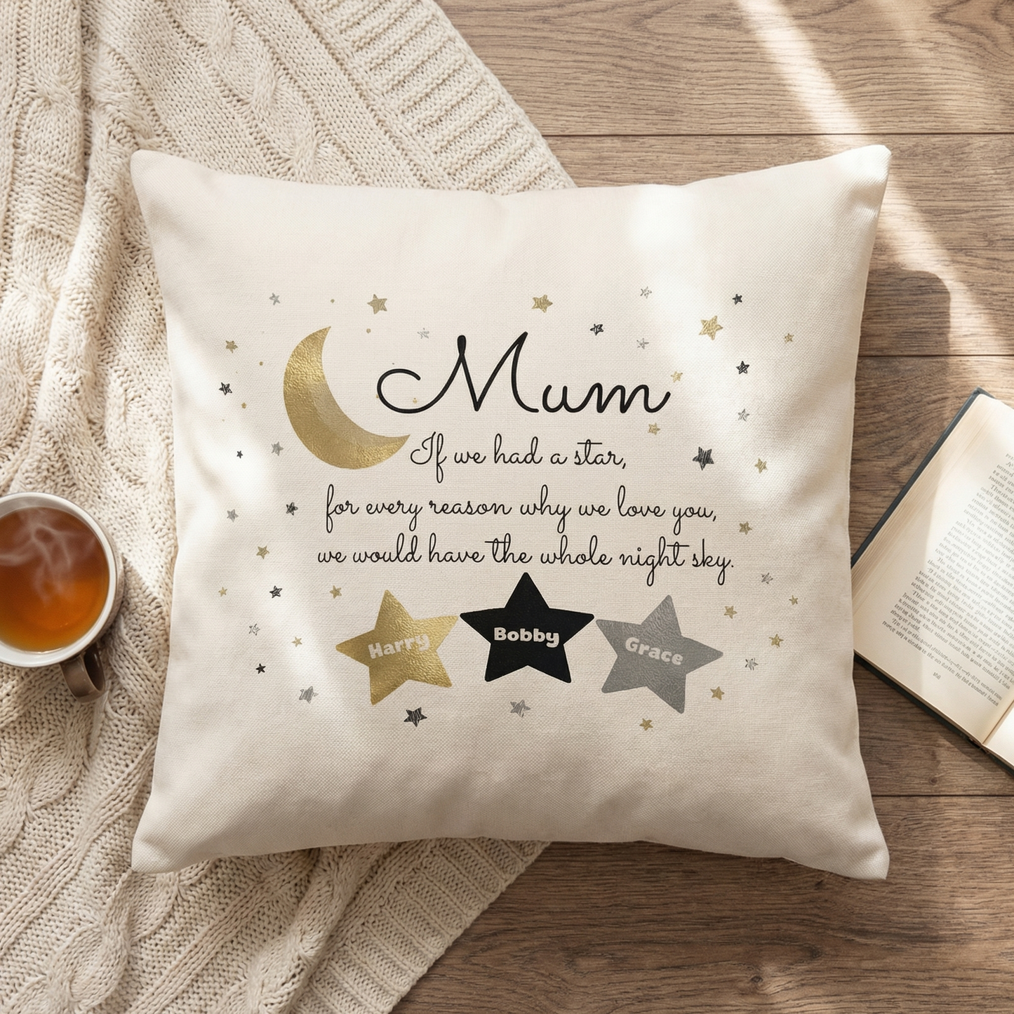 If We Had a Star for Every Reason We Love You – Heartfelt Mother’s Day Gift for Mom – Personalized Star Names Pillowcase
