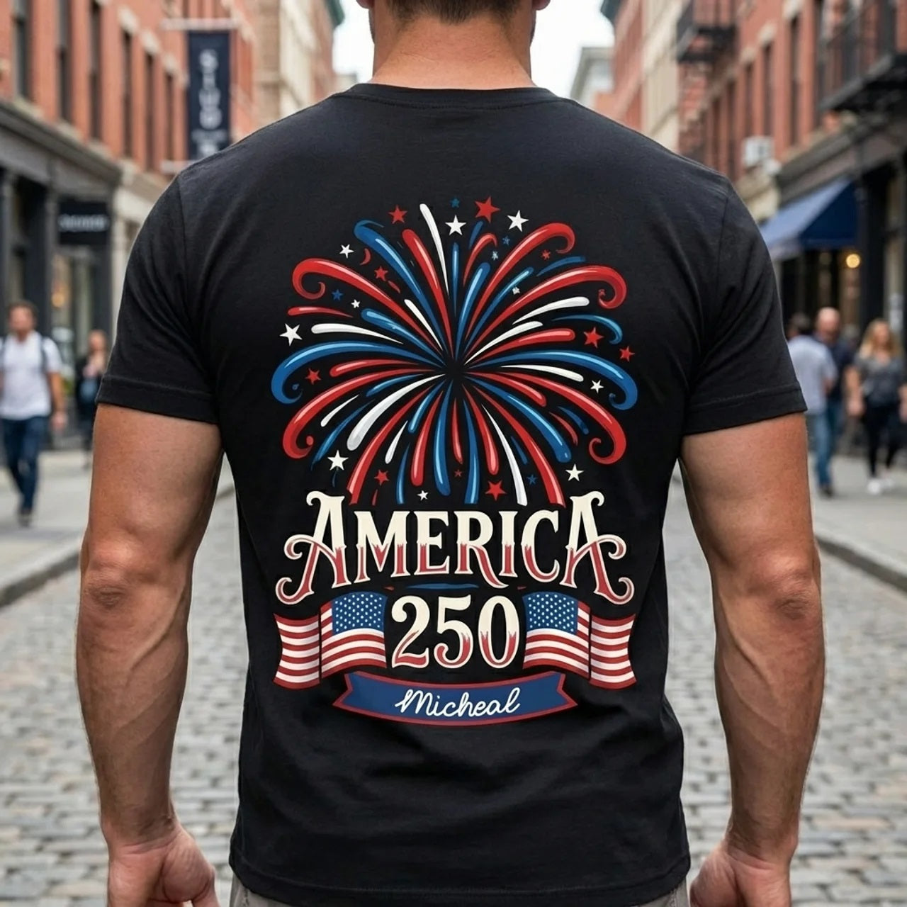 America 250 Firework Back Shirt