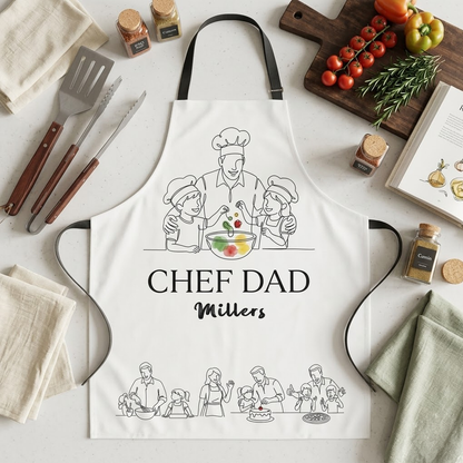 Chef Dad Apron – Funny BBQ Cooking Gift for Father’s Day