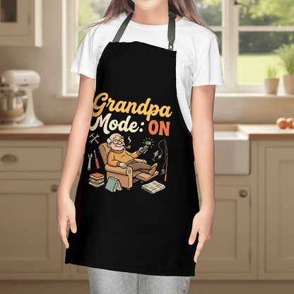 Grandpa Mode On Apron – Funny BBQ Grilling Apron Gift for Grandpa