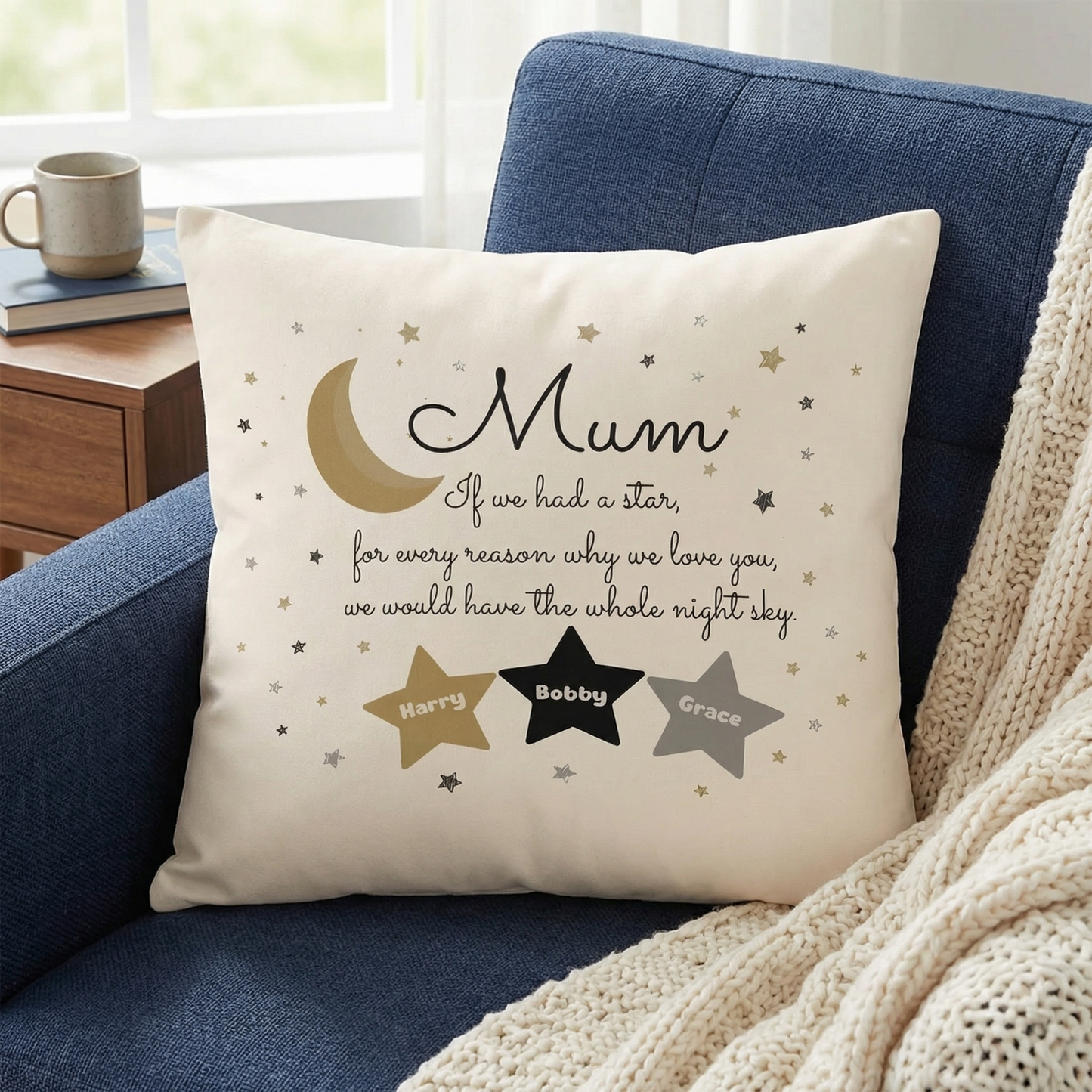 If We Had a Star for Every Reason We Love You – Heartfelt Mother’s Day Gift for Mom – Personalized Star Names Pillowcase