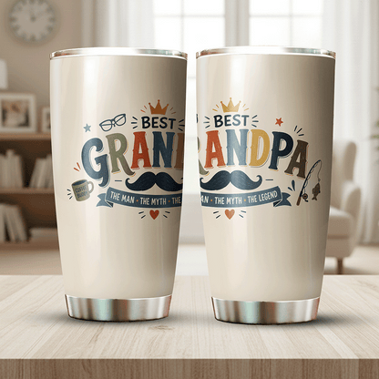 Best Grandpa Ever 20oz Tumbler – Stainless Steel Travel Mug Gift for Grandpa