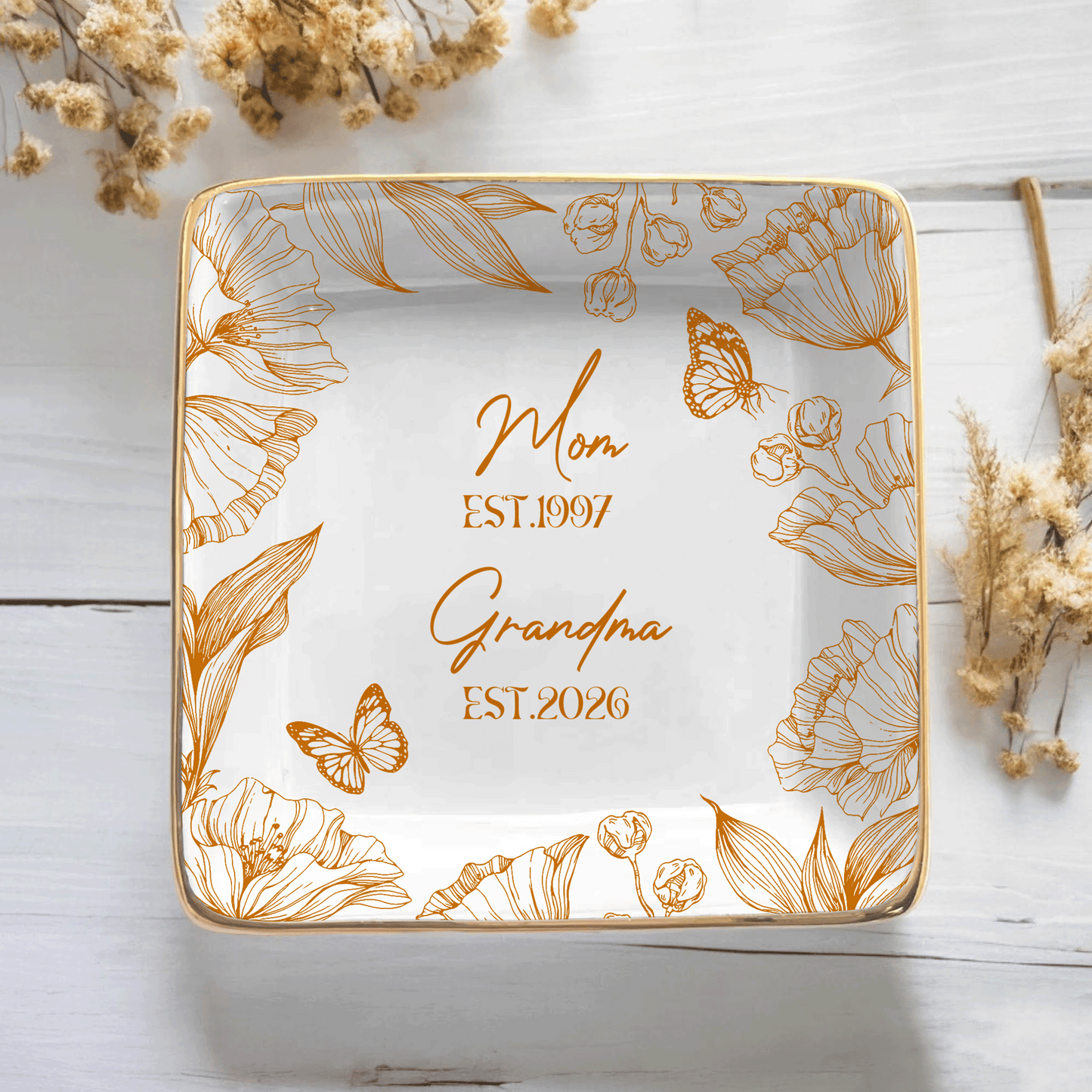 Personalized Grandma to Be Jewelry Dish - Custom First Time Grandma Trinket Tray, New Grandma Mother's Day Gift