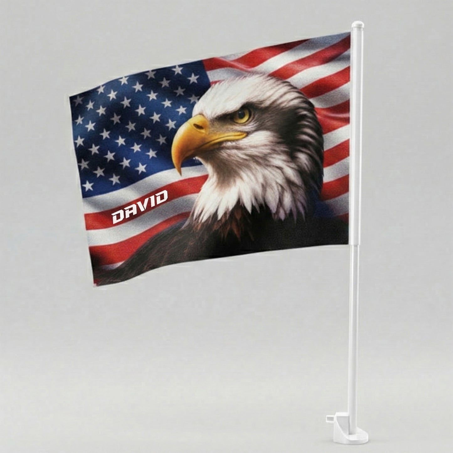 Personalized American Eagle Patriotic Car Flag – Custom Name USA Independence Flag