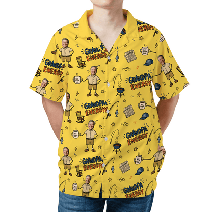 Grandpa Energy Hawaiian Shirt | Personalized Father's Day Gift for Grandpa