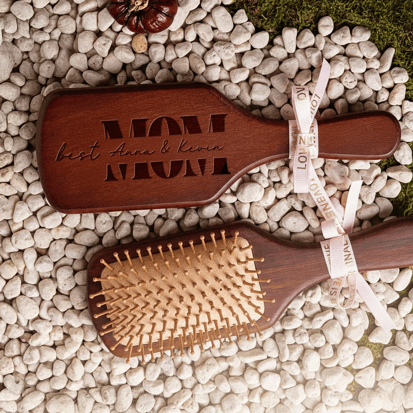 Custom Engraved Bamboo Comb – Personalized Keepsake Gift for Mom