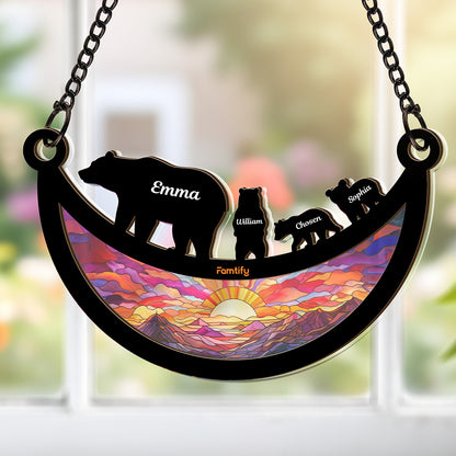 Mama Bear and Her Cubs Personalized Suncatcher Gift for Mom