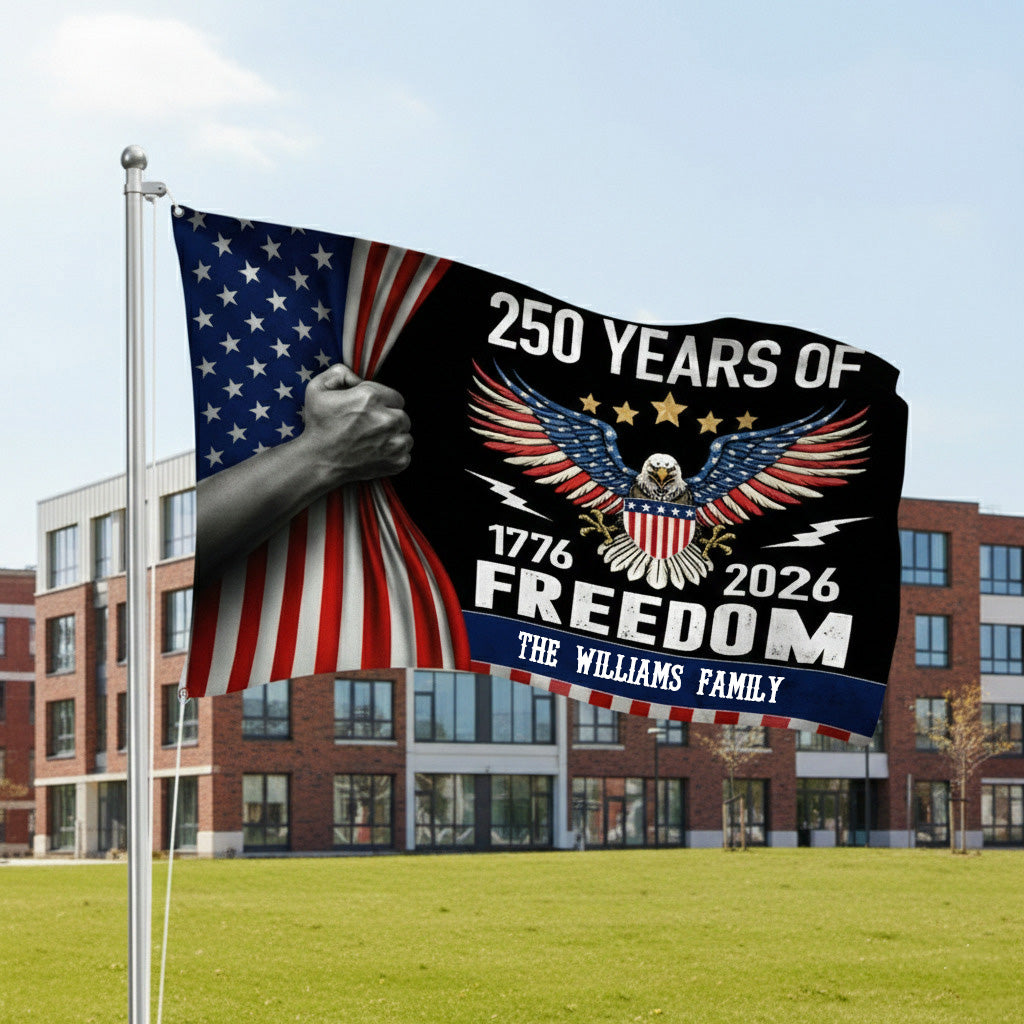 Custom Family Name Celebrate 250th Anniversary of America House Flag