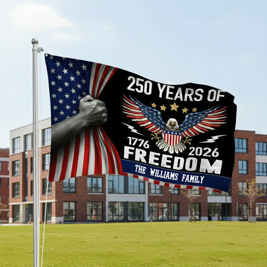 Custom Family Name Celebrate 250th Anniversary of America House Flag