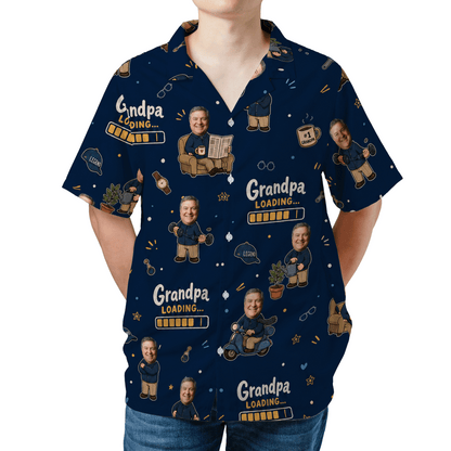 Grandpa Loading Hawaiian Shirt – Personalized Tropical Gift for Grandpa