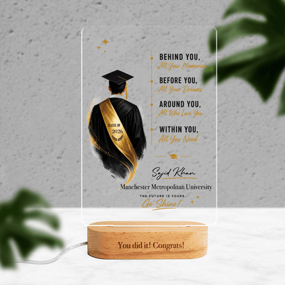 Personalized The Future Is Yours Go Shine Night Light – Graduation Gift