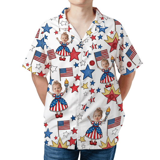 Personalized Best Dad Ever USA Flag Hawaiian Shirt – Custom Fourth of July Father’s Day Gift for Papa