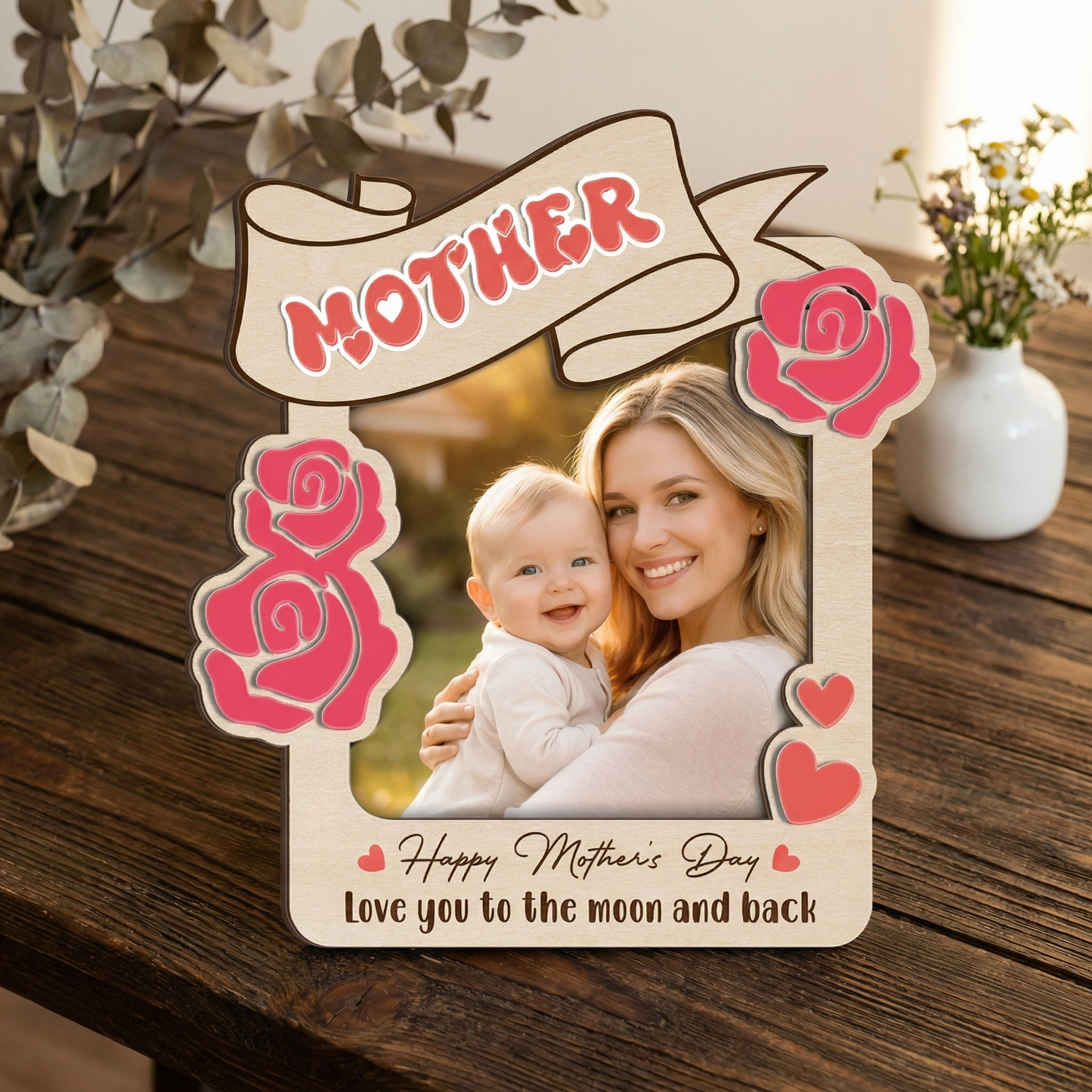 Best Mom Ever Photo Frame – Mother’s Day Gift for Mom & Nana – Personalized Car Visor or Fridge Magnet Frame