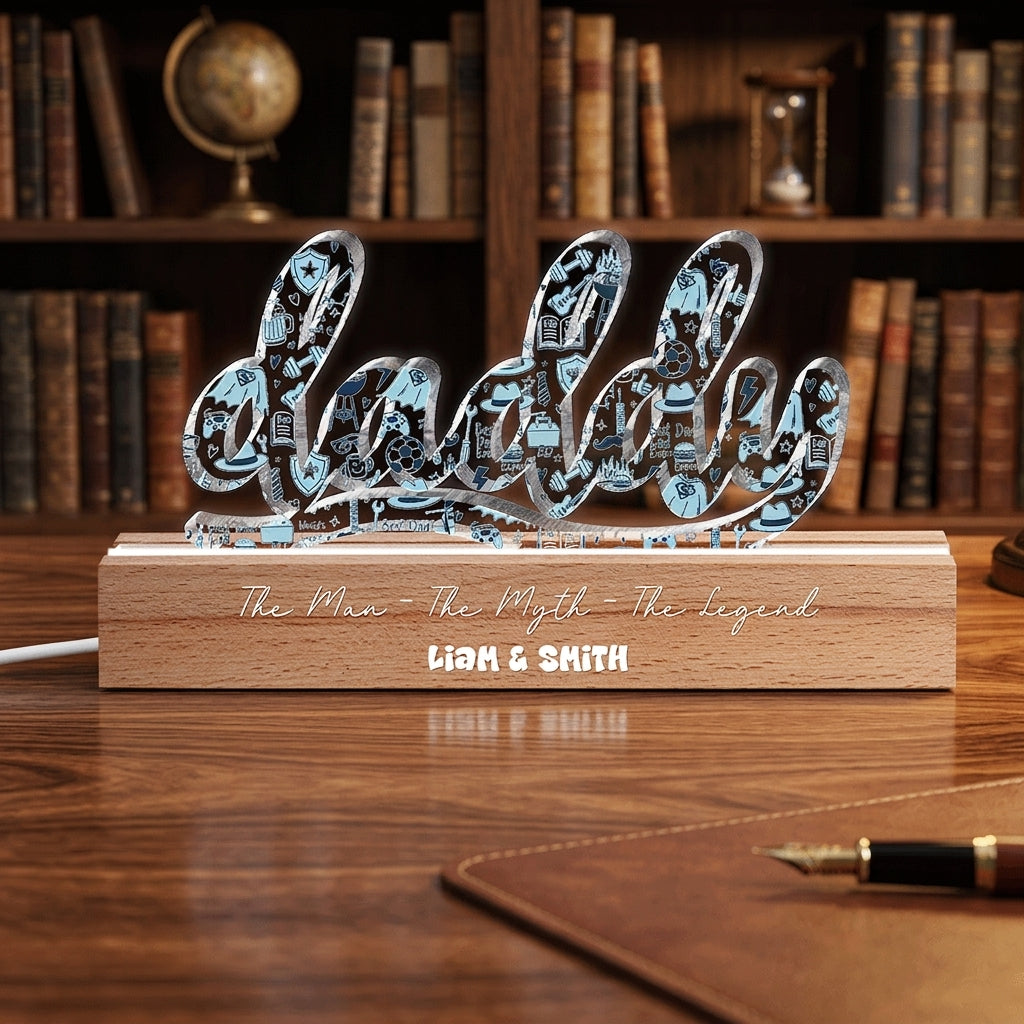 Love You Dad - Personalized Father’s Day Gift for Dad - Acrylic LED Night Light