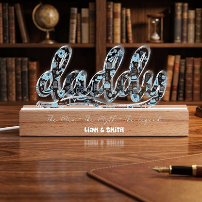 Love You Dad - Personalized Father’s Day Gift for Dad - Acrylic LED Night Light