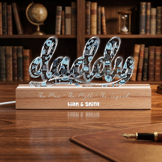 Love You Dad - Personalized Father’s Day Gift for Dad - Acrylic LED Night Light