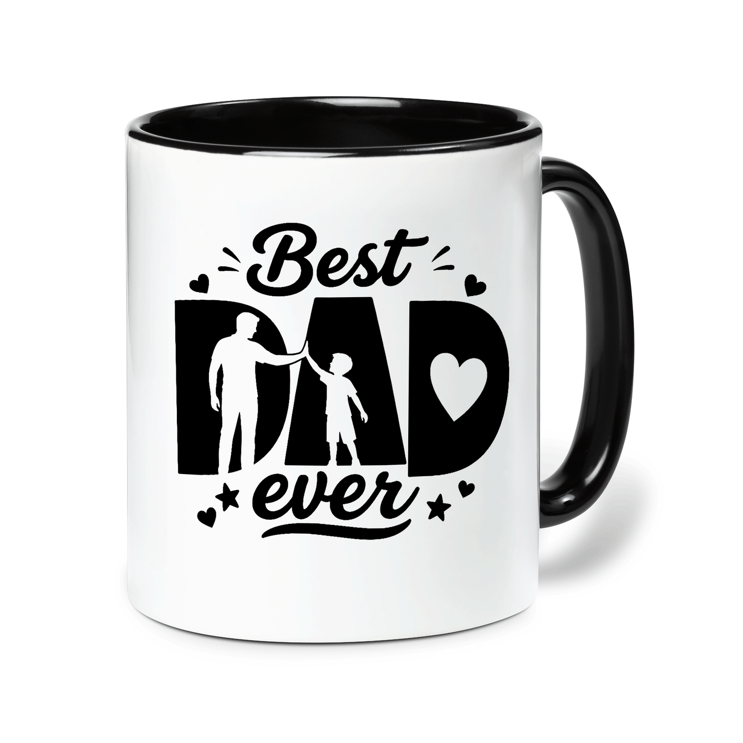 Personalized Best Dad Ever Accent Mug – Custom Name Coffee Mug for Dad