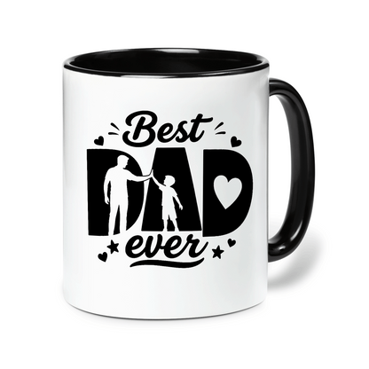 Personalized Best Dad Ever Accent Mug – Custom Name Coffee Mug for Dad