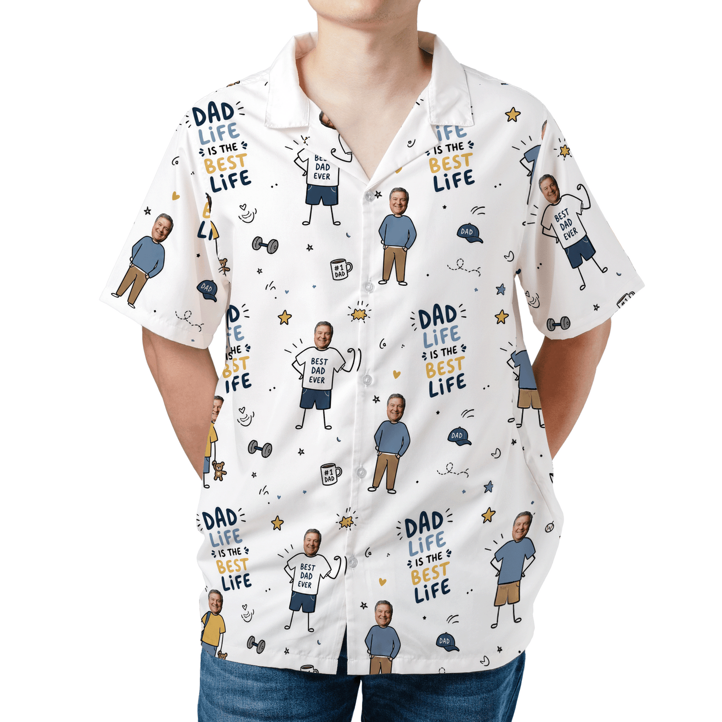 Dad Life Is The Best Life Hawaiian Shirt | Personalized Father's Day Gift for Dad
