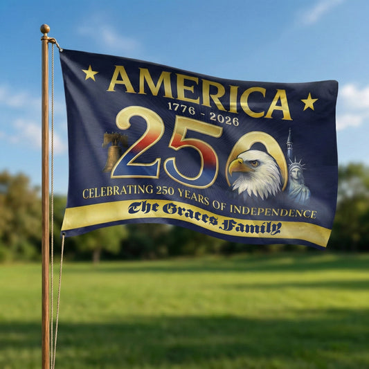 Personalized American Flag - America 250th Anniversary Yard Sign