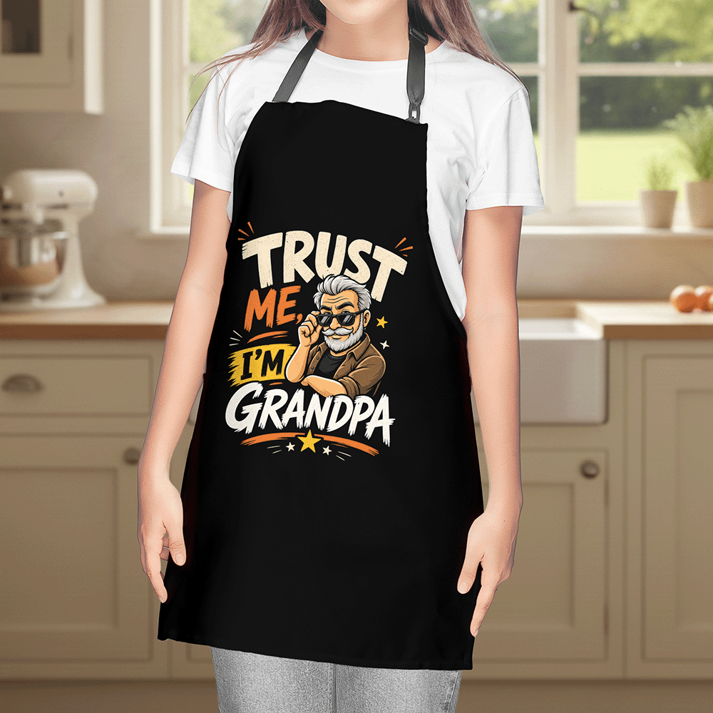 Trust Me I'm Grandpa Apron – Funny Cooking & BBQ Apron Gift for Grandpa