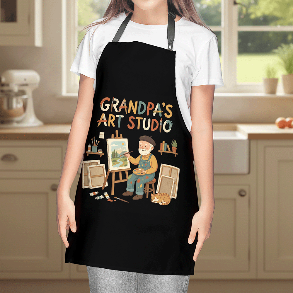 Grandpa's Art Studio Apron – Creative Artist Apron Gift for Grandpa