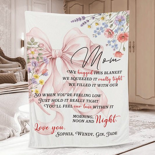 "Cozy Hug From Your Little One" Personalized Blanket Gift for Mom and Grandma