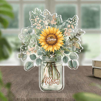 Sunflower Love for Mom – Personalized Mother’s Day Acrylic Plaque Gift